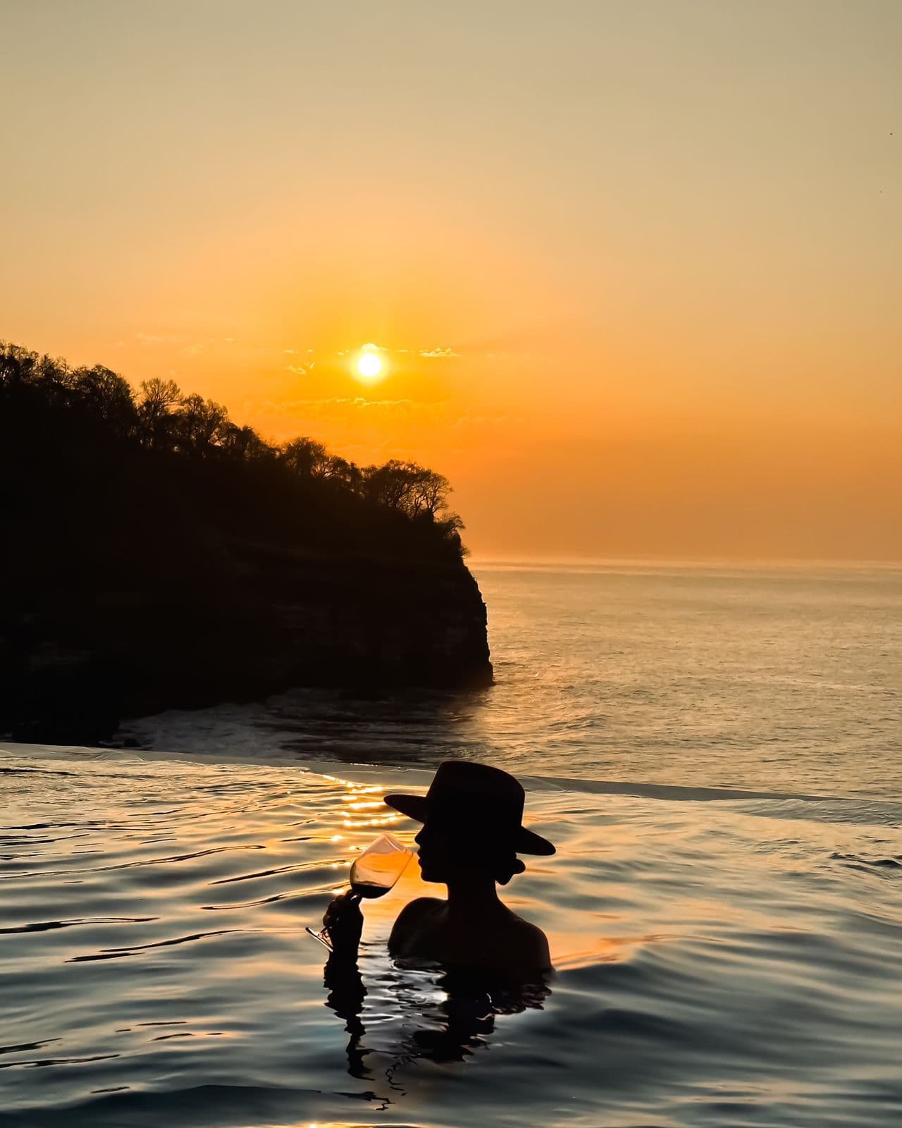 Sunset from the Alma de Mar infinity pool